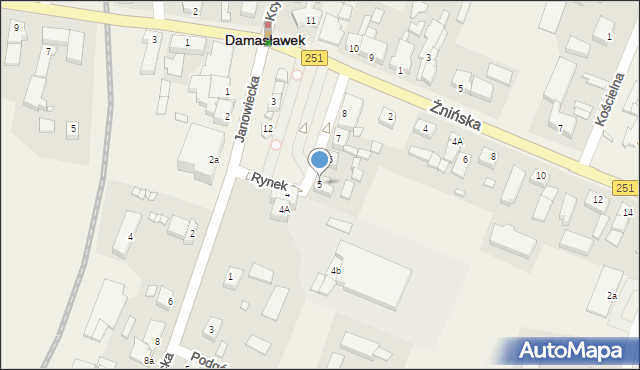 Damasławek, Rynek, 5, mapa Damasławek