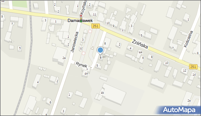 Damasławek, Rynek, 6, mapa Damasławek