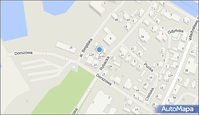 Darłowo, Rybacka, 12, mapa Darłowo