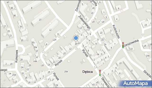 Dębica, Rynek, 10, mapa Dębicy