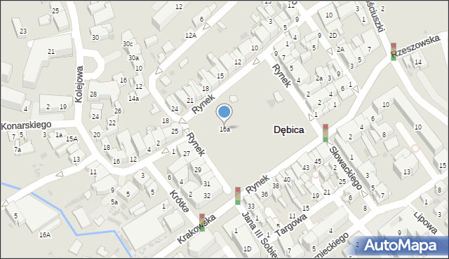 Dębica, Rynek, 16a, mapa Dębicy