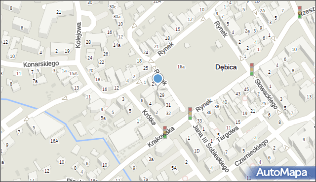 Dębica, Rynek, 28, mapa Dębicy