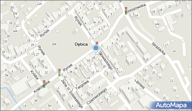 Dębica, Rynek, 46, mapa Dębicy