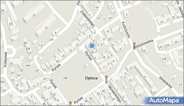 Dębica, Rynek, 5, mapa Dębicy