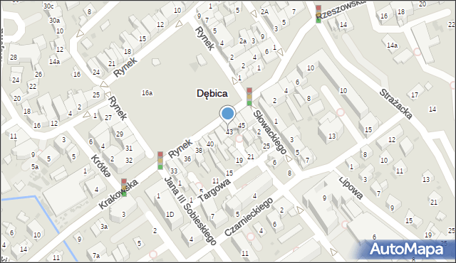 Dębica, Rynek, 50, mapa Dębicy