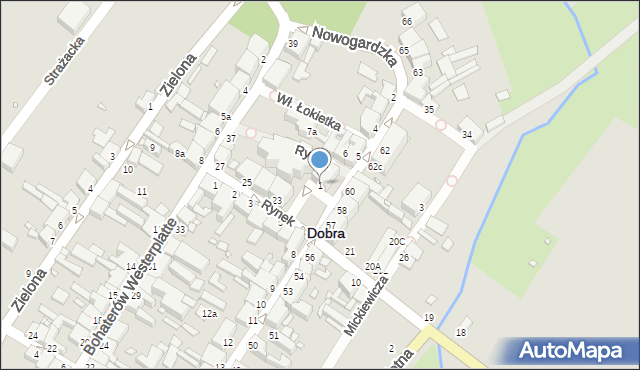 Dobra, Rynek, 1, mapa Dobra