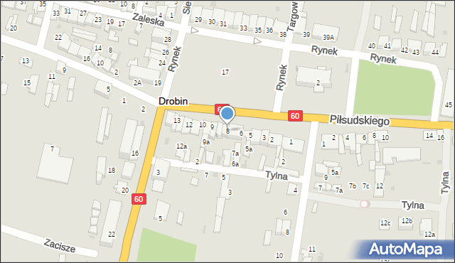 Drobin, Rynek, 8, mapa Drobin