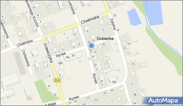 Dubienka, Rynek, 13, mapa Dubienka