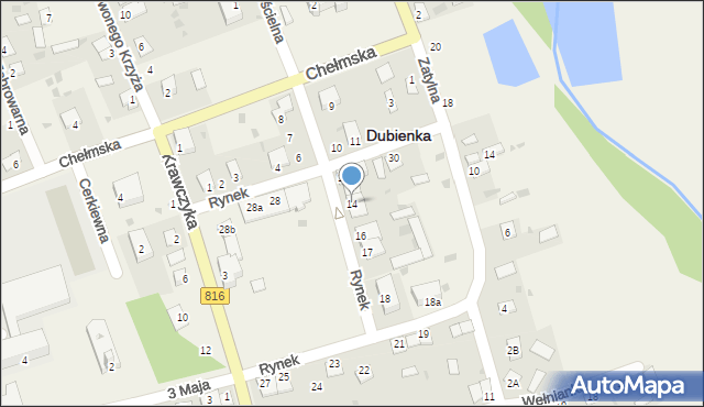 Dubienka, Rynek, 14, mapa Dubienka