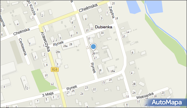 Dubienka, Rynek, 16, mapa Dubienka