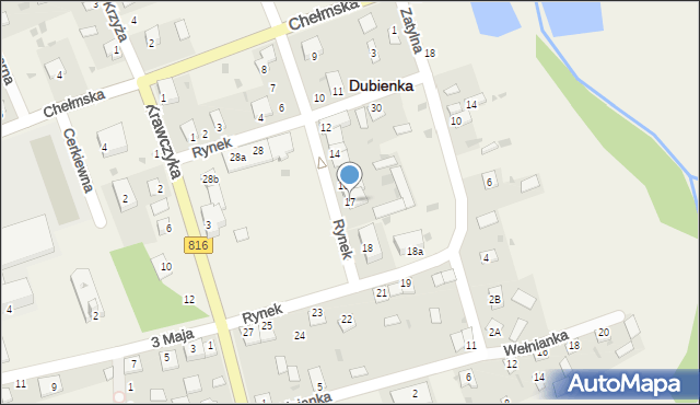 Dubienka, Rynek, 17, mapa Dubienka