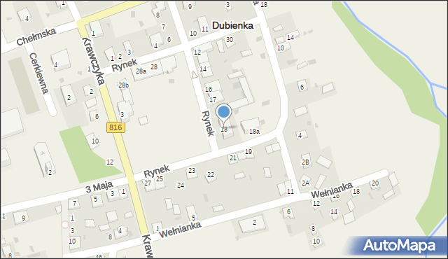 Dubienka, Rynek, 18, mapa Dubienka