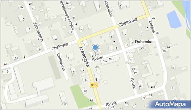 Dubienka, Rynek, 2, mapa Dubienka