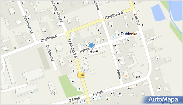 Dubienka, Rynek, 28a, mapa Dubienka