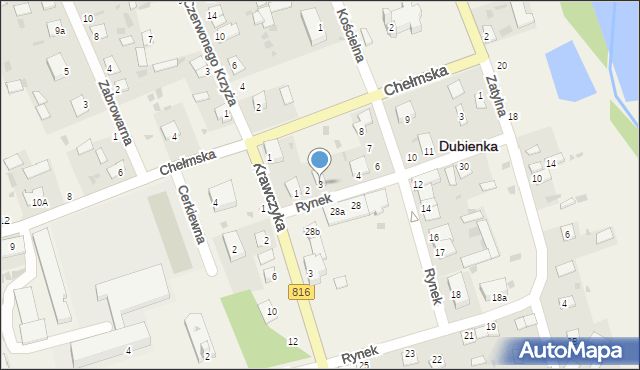 Dubienka, Rynek, 3, mapa Dubienka