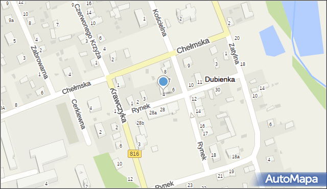 Dubienka, Rynek, 4, mapa Dubienka