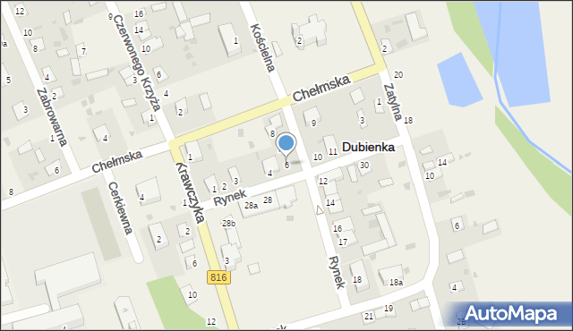 Dubienka, Rynek, 6, mapa Dubienka