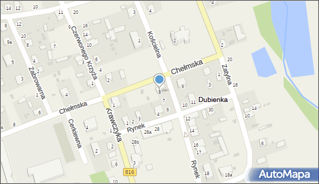 Dubienka, Rynek, 8, mapa Dubienka