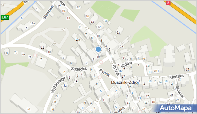 Duszniki-Zdrój, Rynek, 10, mapa Duszniki-Zdrój