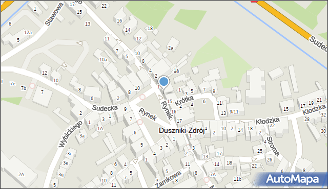 Duszniki-Zdrój, Rynek, 14, mapa Duszniki-Zdrój