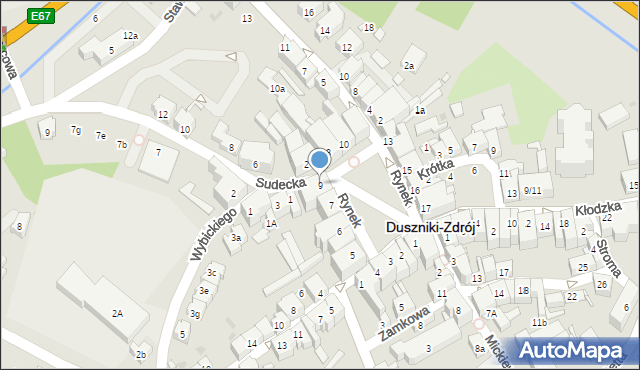 Duszniki-Zdrój, Rynek, 9, mapa Duszniki-Zdrój