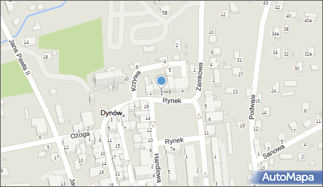 Dynów, Rynek, 2, mapa Dynów