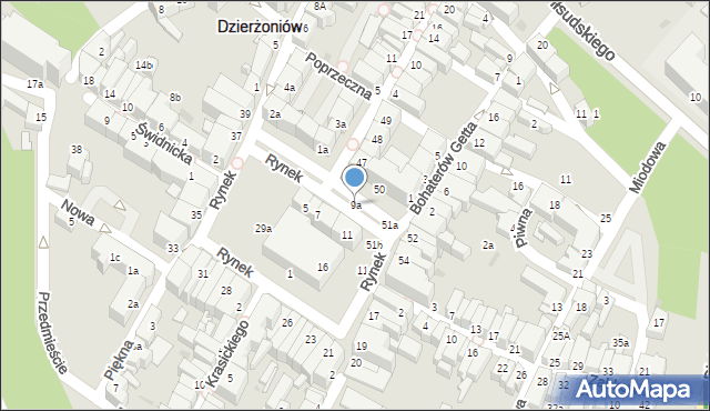 Dzierżoniów, Rynek, 9a, mapa Dzierżoniów