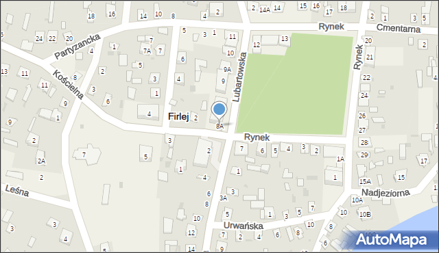 Firlej, Rynek, 8A, mapa Firlej