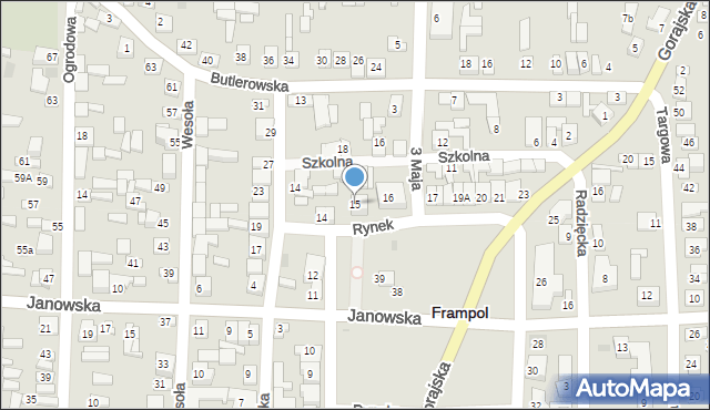Frampol, Rynek, 15, mapa Frampol