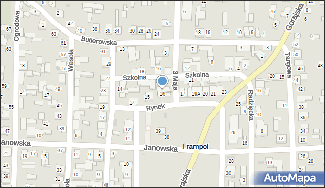 Frampol, Rynek, 16, mapa Frampol