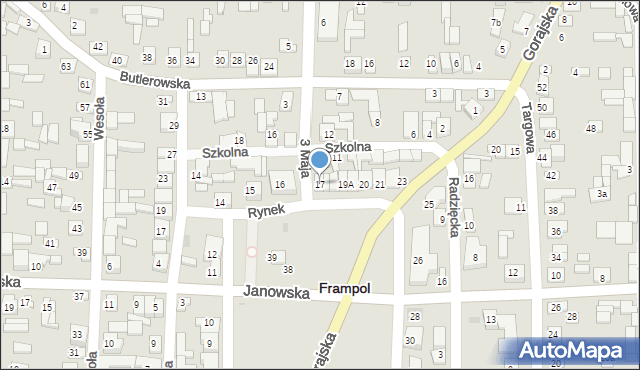 Frampol, Rynek, 17, mapa Frampol