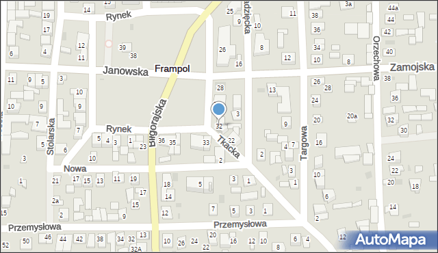 Frampol, Rynek, 32, mapa Frampol