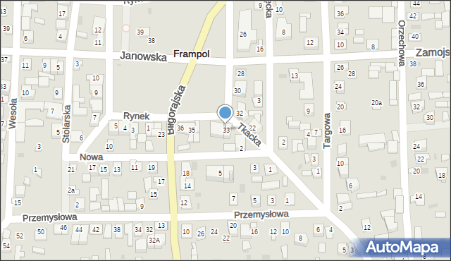 Frampol, Rynek, 33, mapa Frampol