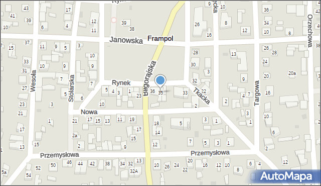Frampol, Rynek, 35, mapa Frampol
