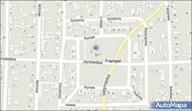Frampol, Rynek, 38, mapa Frampol