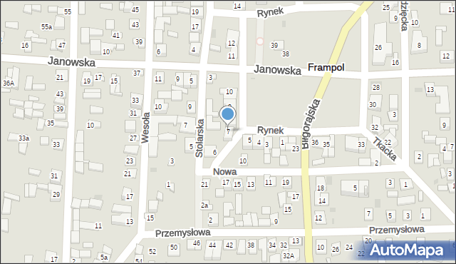Frampol, Rynek, 7, mapa Frampol
