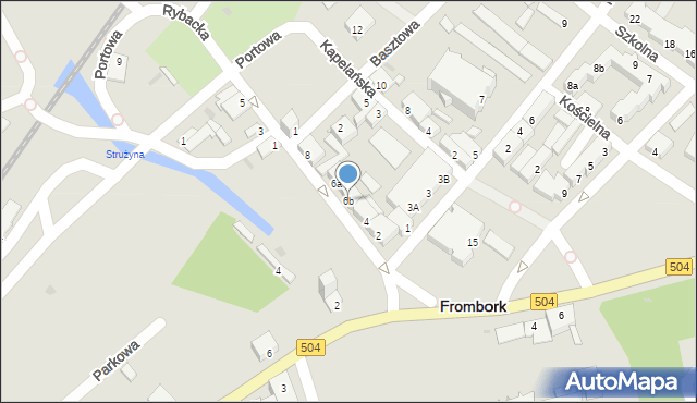 Frombork, Rybacka, 6b, mapa Frombork