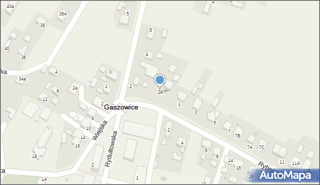 Gaszowice, Rybnicka, 1A, mapa Gaszowice