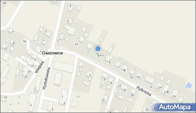 Gaszowice, Rybnicka, 3, mapa Gaszowice