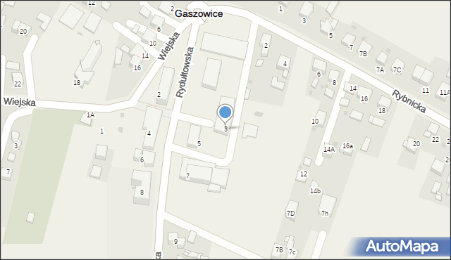 Gaszowice, Rydułtowska, 3, mapa Gaszowice