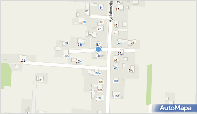 Gaszowice, Rydułtowska, 98, mapa Gaszowice