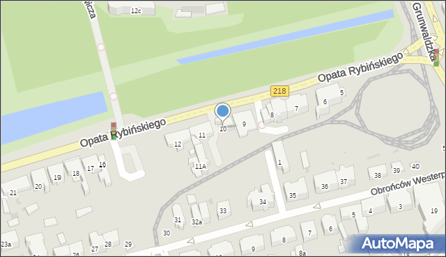Gdańsk, Rybińskiego Jacka, opata, 10, mapa Gdańska
