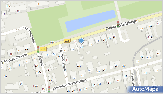 Gdańsk, Rybińskiego Jacka, opata, 21, mapa Gdańska