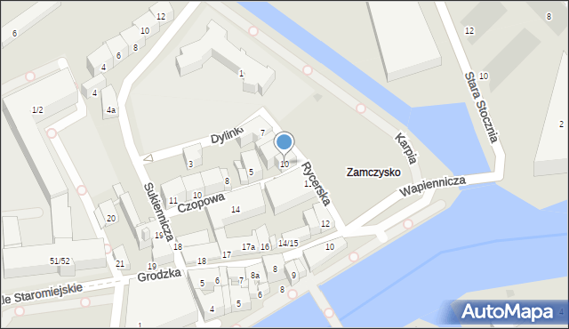 Gdańsk, Rycerska, 10, mapa Gdańska