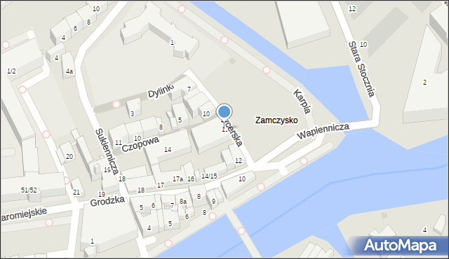Gdańsk, Rycerska, 11, mapa Gdańska