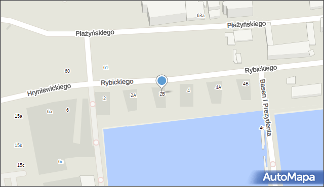 Gdynia, Rybickiego Arkadiusza, 2B, mapa Gdyni