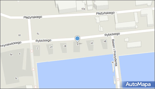 Gdynia, Rybickiego Arkadiusza, 4, mapa Gdyni