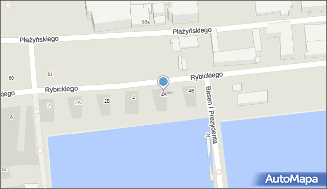 Gdynia, Rybickiego Arkadiusza, 4A, mapa Gdyni