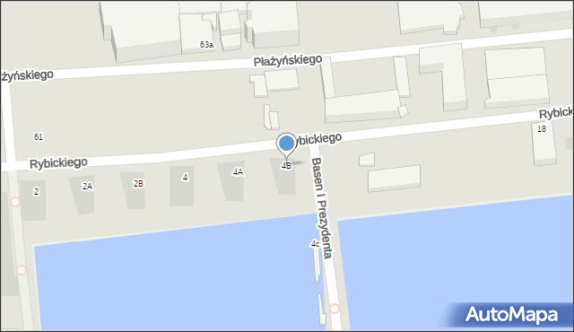 Gdynia, Rybickiego Arkadiusza, 4B, mapa Gdyni