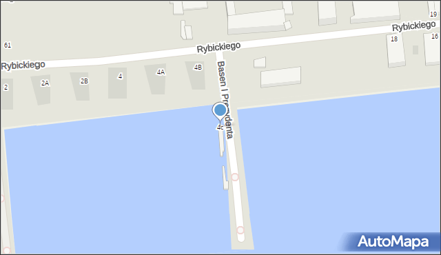 Gdynia, Rybickiego Arkadiusza, 4c, mapa Gdyni